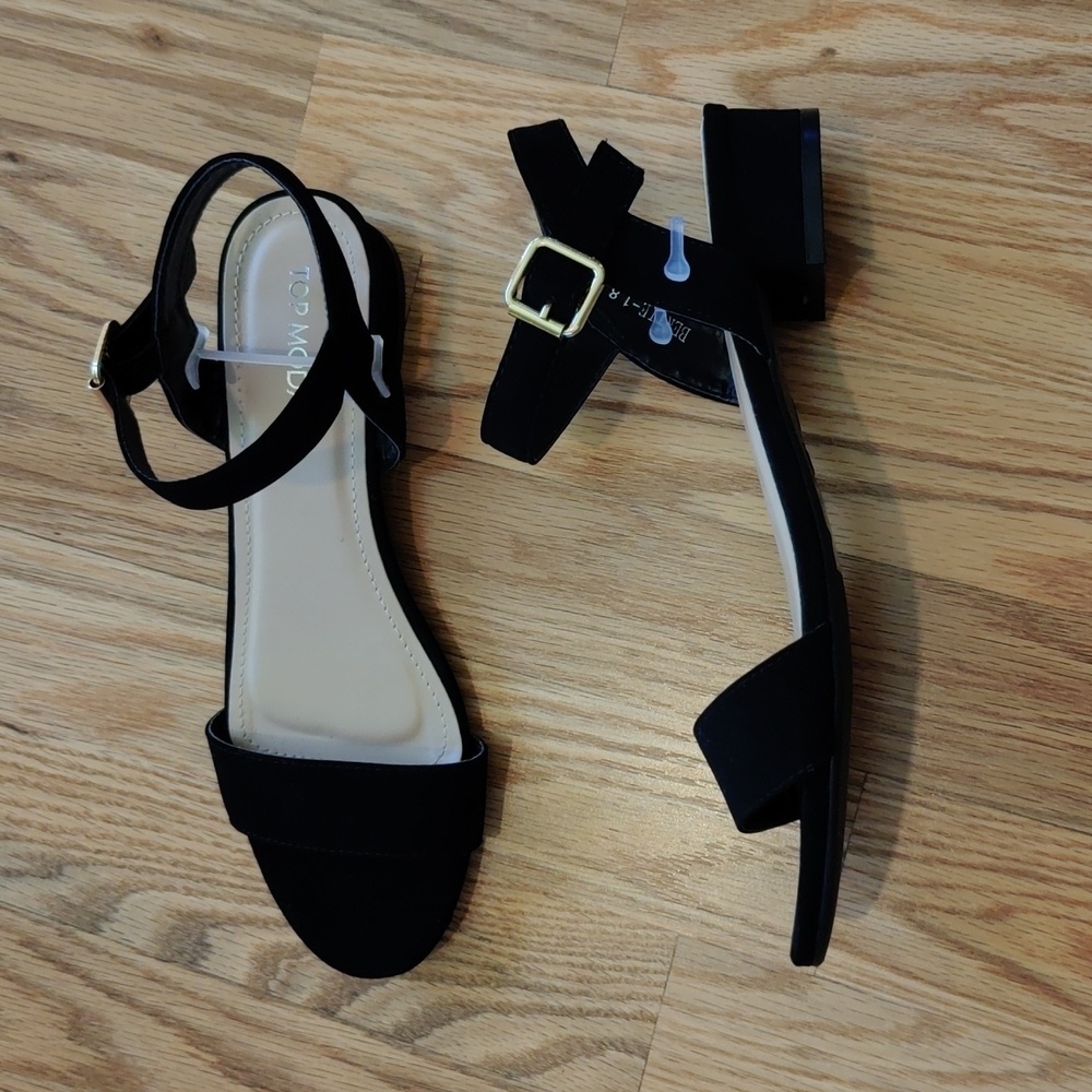Top Moda Black Sandals, NWOT